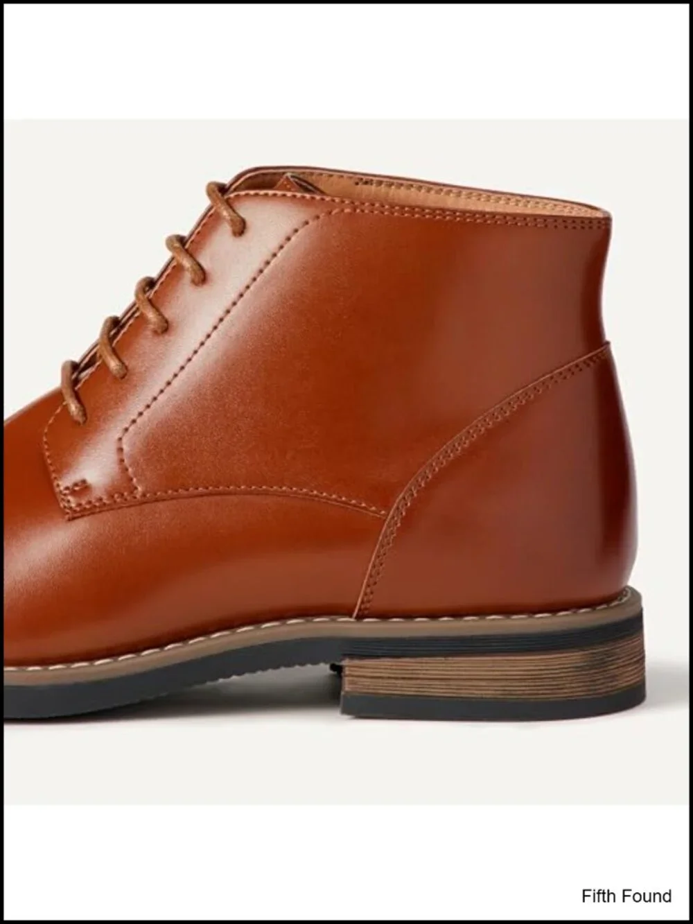 Cap Toe Lace Up Ankle Dress Boots Faux Leather